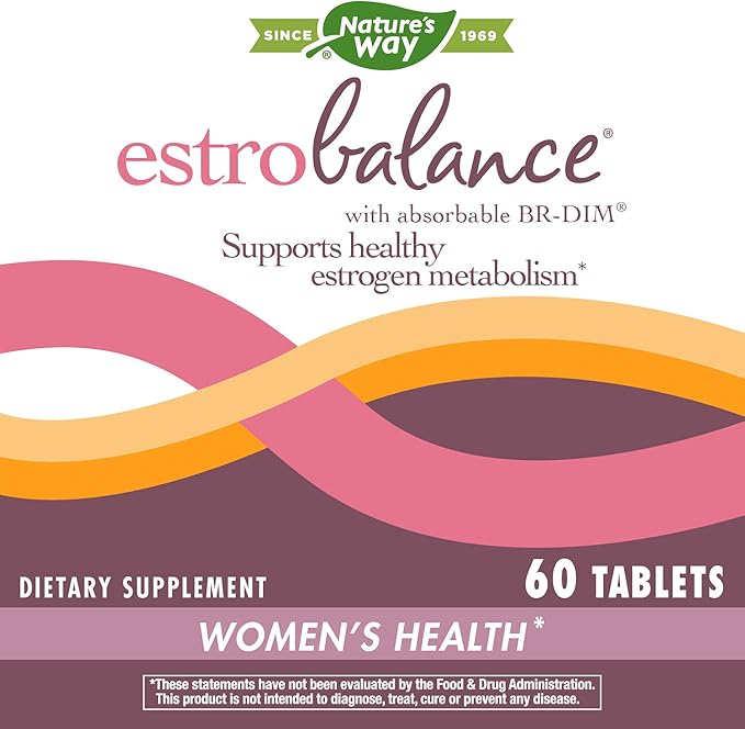 Nature's Way Estrobalance Absorbable BR-DIM Supports Healthy Estrogen Metabolism* Vegan Gluten Free 60 Tablets (Packaging May Vary)