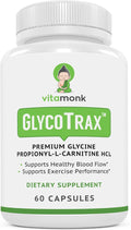 VitaMonk GlycoTrax - High Absorption GPLC Supplement - No Artificial Fillers - GPLC Glycine Propionyl-L-Carnitine Capsules Supplements to Support Healthy Blood Flow - 60 Capsules