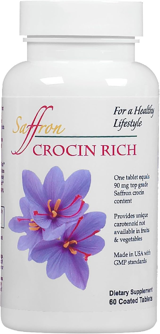 Crocin Eye Health Supplement | Supports Eye Pressure Vision &amp Macular Health | Crocin Rich with Lutein &amp Zeaxanthin (60 Tablets)