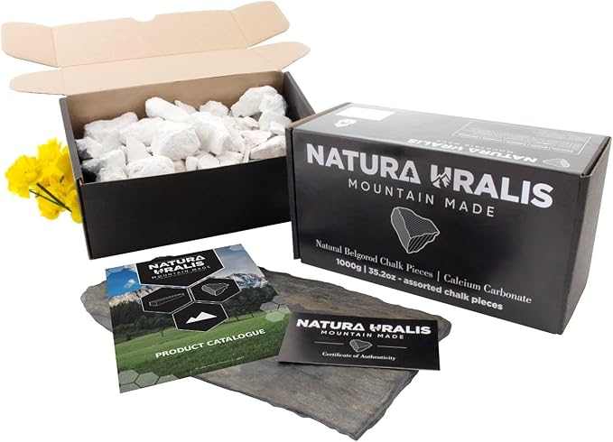 Premium Belgorod Chalk Chunks | White Chalk Chunks - Amazing Crunch Satisfying Earthy Velvety and Firm Texture ASMR Sensation Natural Calcium Carbonate (Large (35oz))