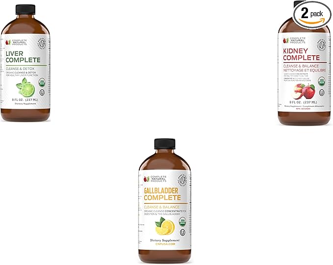 Complete Natural Products Liver Complete 8oz Kidney Complete 8oz &amp Gallbladder Complete 8oz Bundle