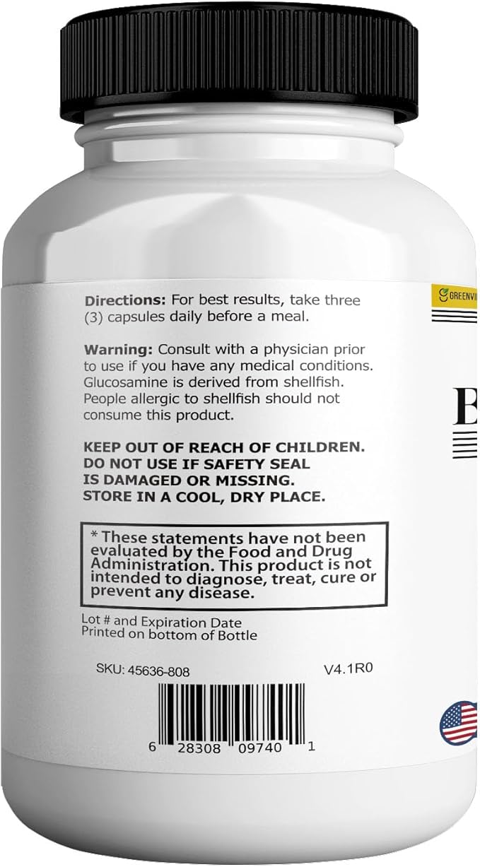Bodi Dynamics Gold Max Joint Genie Extra Strength Joint Support Supplement 1500mg Glucosamine 60 Capsules 20 Day Supply (5)