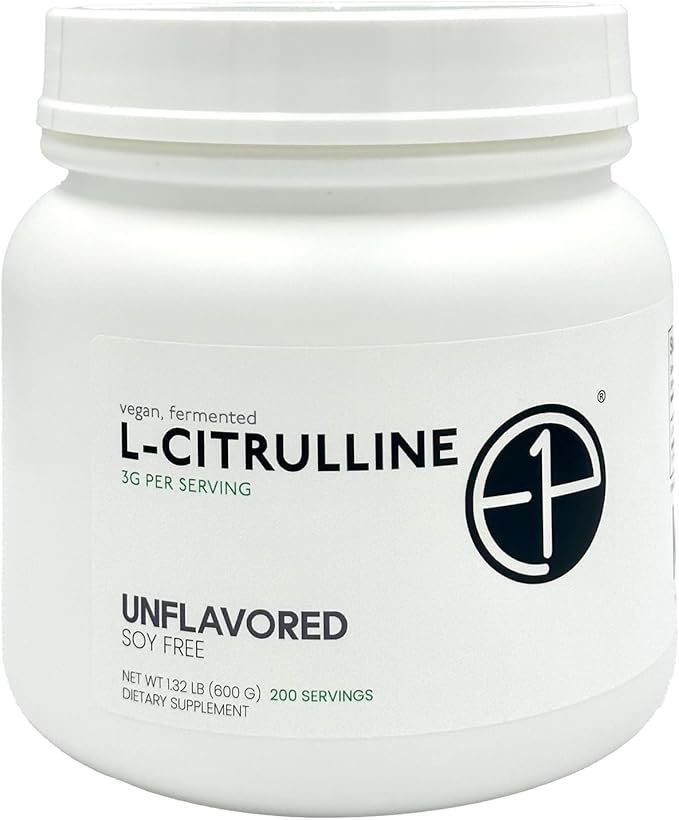 L-Citrulline 600grams (200 Servings) Unflavored Non-GMO Vegan Fermented Third-Party Lab Tested. Made with Halal and Kosher Certified Ingredients.