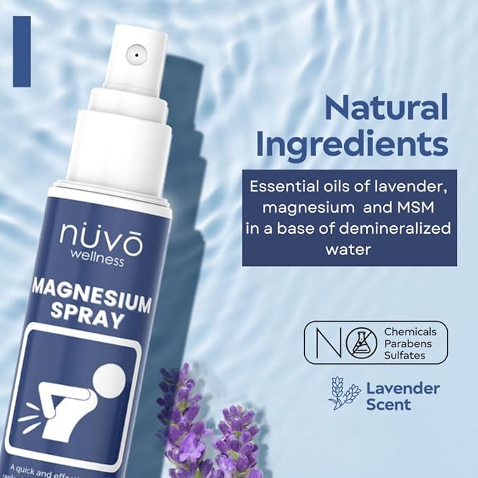 Nuvo Wellness Magnesium Spray with MSM – Extra Strength – Light Lavender Scent – 12oz