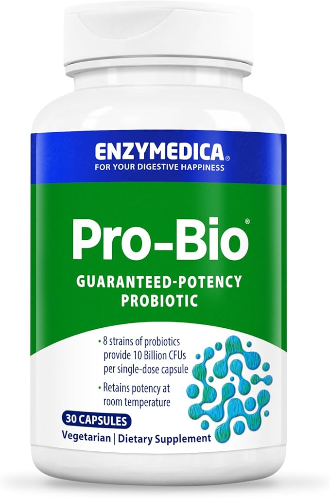 Enzymedica Pro-Bio Shelf Stable Stomach-Acid Resistant Probiotic for Healthy Digestion 10 Billion CFU 30 Count