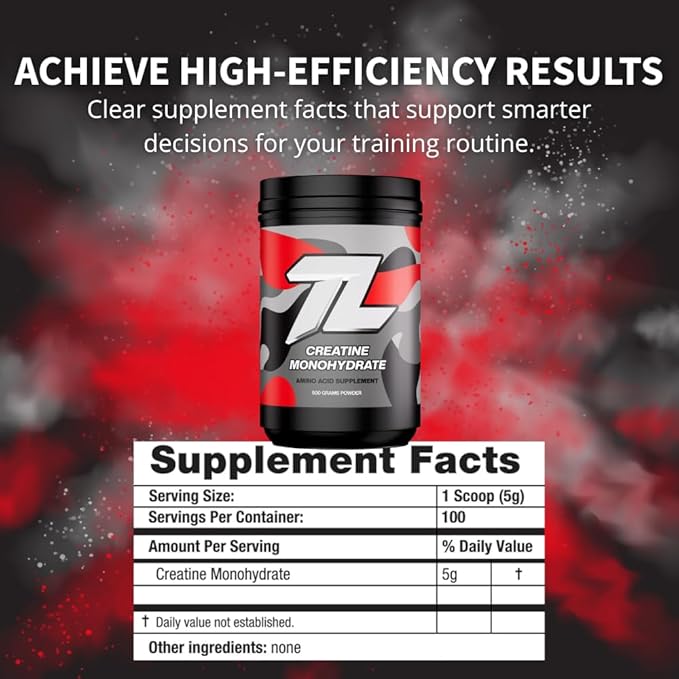 Treigning Lab Creatine Monohydrate Micronized Powder 500g Muscle Building Supplement for Strength Recovery &amp Performance Unflavored 5g per Serving 100 Servings