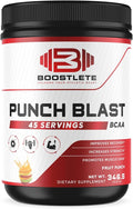 Punch Blast BCAA Powder – Fruit Punch Flavor – Intra Workout Amino Acids with Glutamine &amp Vitamin B6 – 45 Servings – Muscle Recovery &amp Strength Support Supplement