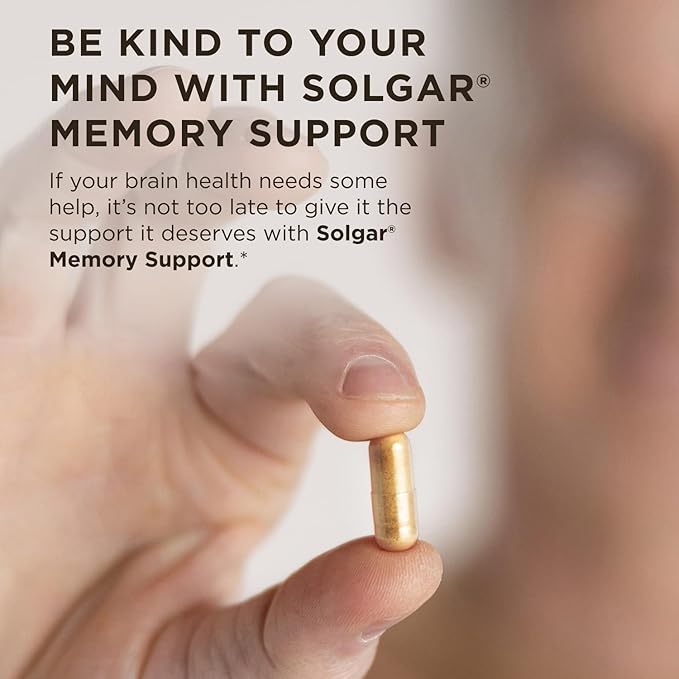 Solgar Memory Support Brain Dietary Supplement for Memory and Focus Clinically Studied Nutricog Vitamin D &amp Huperzine-A Nootropic Brain Health Supplement Healthy Aging Support 30 Servings