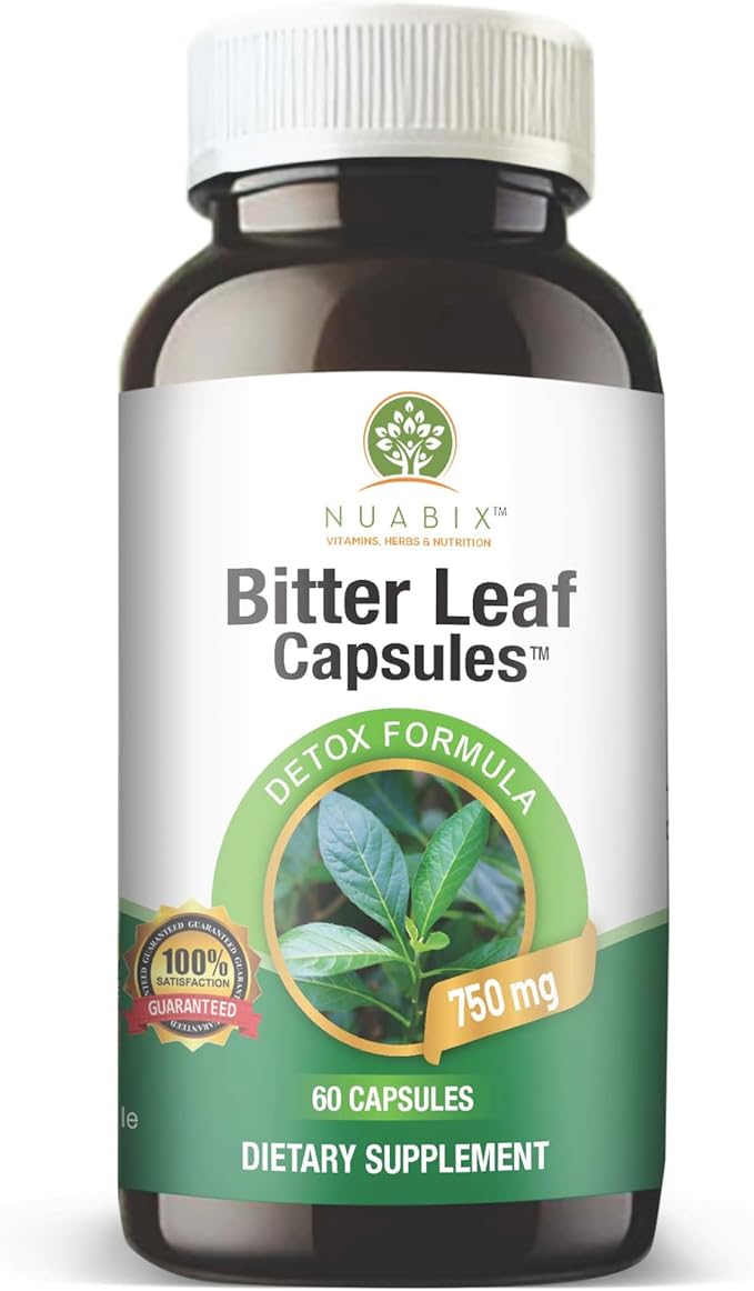 Bitter Leaf Capsules. 750mg. (60caps) Wellness Dietary Supplement