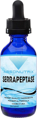 Absonutrix Serrapeptase Enzyme 583mg 4 Fl oz 250000 spu per Serving 120 Servings High Bioavailability Quick Absorption GMP-Certified Non-GMO Plant Based Made in USA