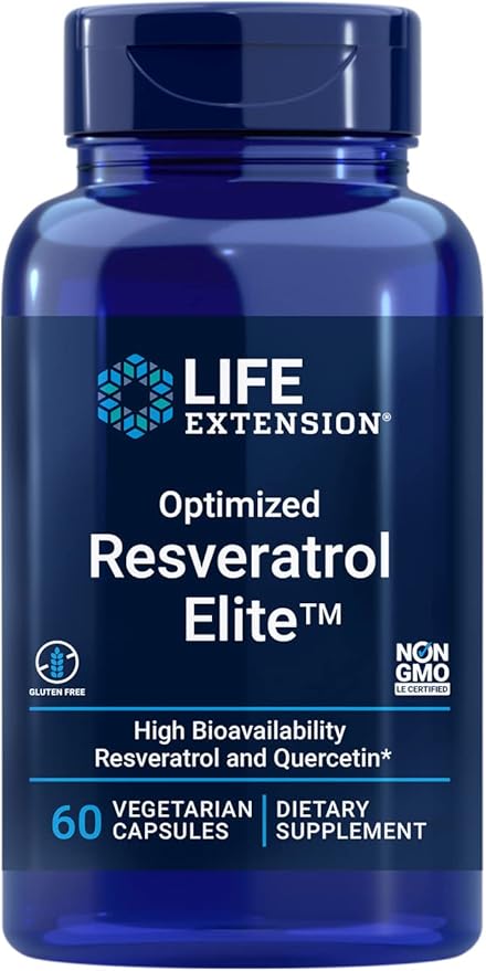 Life Extension Optimized Resveratrol Elite 60 Capsules &amp Taurine 1000mg 90 Capsules Bundle
