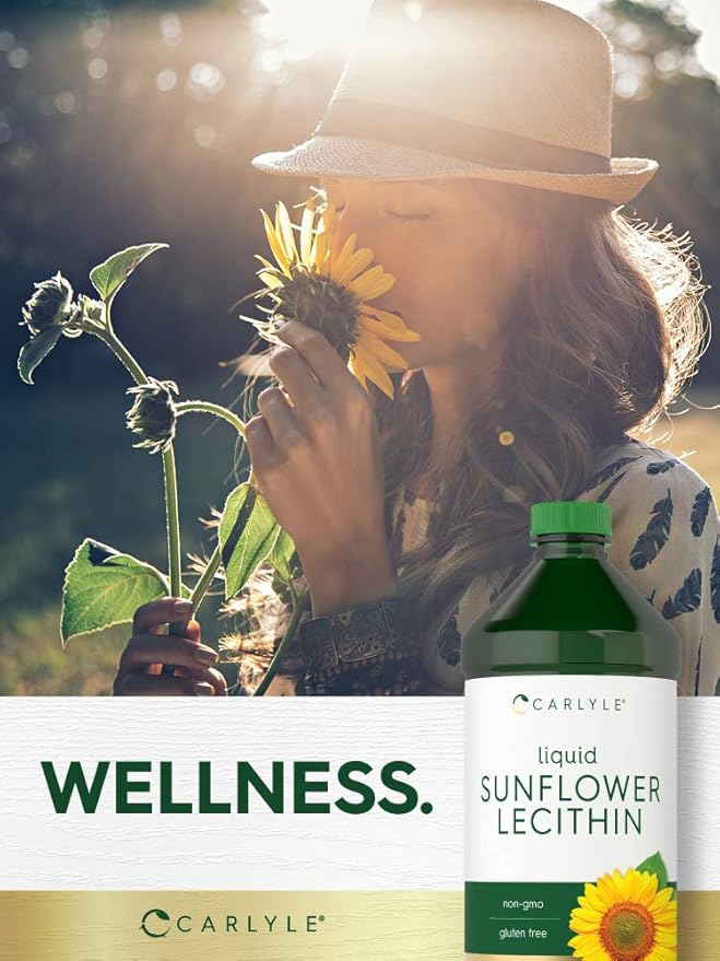 Carlyle Sunflower Lecithin Liquid | 16 oz | 2 Pack | Vegan Vegetarian Non-GMO Soy Free Gluten Free