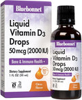 Bluebonnet Vitamin D3 2000IU 50mcg Strong Bones &amp Immune Support Supplement - Liquid Vitamins for Women &amp Men - Lanolin Vit D Drops with MCT Oil - Non-GMO Vegetarian - Citrus Flavor - 1 Fl Oz