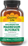 Country Life High Absorption Dual Action Magnesium Glycinate 90 Tablets