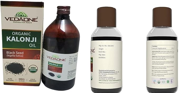 Black Seed (Kalonji Oil) - Black Cumin Seed Oil Nigella Sativa Body Immunity Oil - 500ml