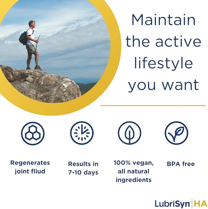 Lubrisyn Hyaluronic Acid Oral Joint Supplement with MSM – Liquid HA Formula for Humans – Promotes Joint Support Mobility Flexibility Hydration &amp Healthy Function for Men &amp Women – 3 x 11.5o