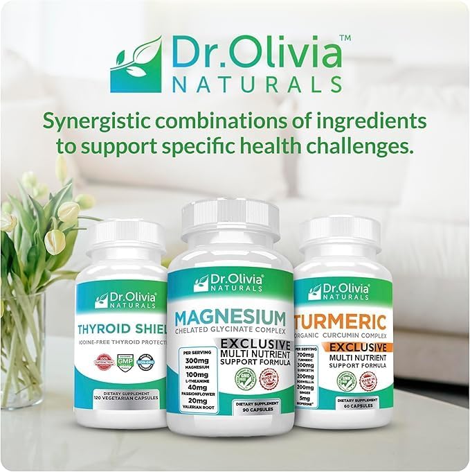 Dr. Olivia's Magnesium Glycinate Complex w/L-Theanine Passionflower &amp Valerian Root - 90 Capsules