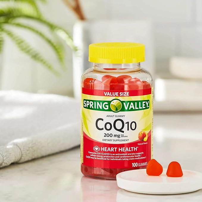Spring Valley CoQ10 Adult Gummies 200mg 100 Count +Better Guide Vitamins Supplements Book Printed Free Include