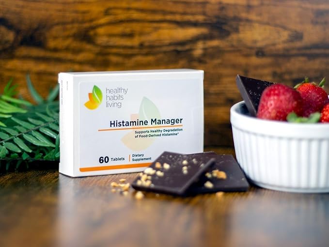 Histamine Manager – New and Improved Formula 20000 HDU of Diamine Oxidase DAO per tablet – Digestive Enzyme to Help Block and Manage Food-Derived Histamine Intolerance – 60 Tablets (2 Boxes)