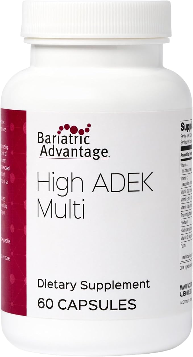 Bariatric Advantage High ADEK Multi - for Bariatric Surgery Patients - Multivitamin with Vitamins A D E K &amp Trace Minerals - 100%+ DV of ADEK - 60 Capsules