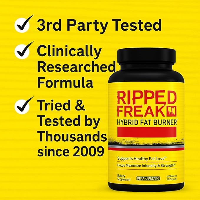 Pharmafreak Ripped Freak | Thermogenic &amp Metabolic Support | Energy &amp Focus for Training | Green Tea Green Coffee &amp Plant Extracts | 60 Vegan Capsules