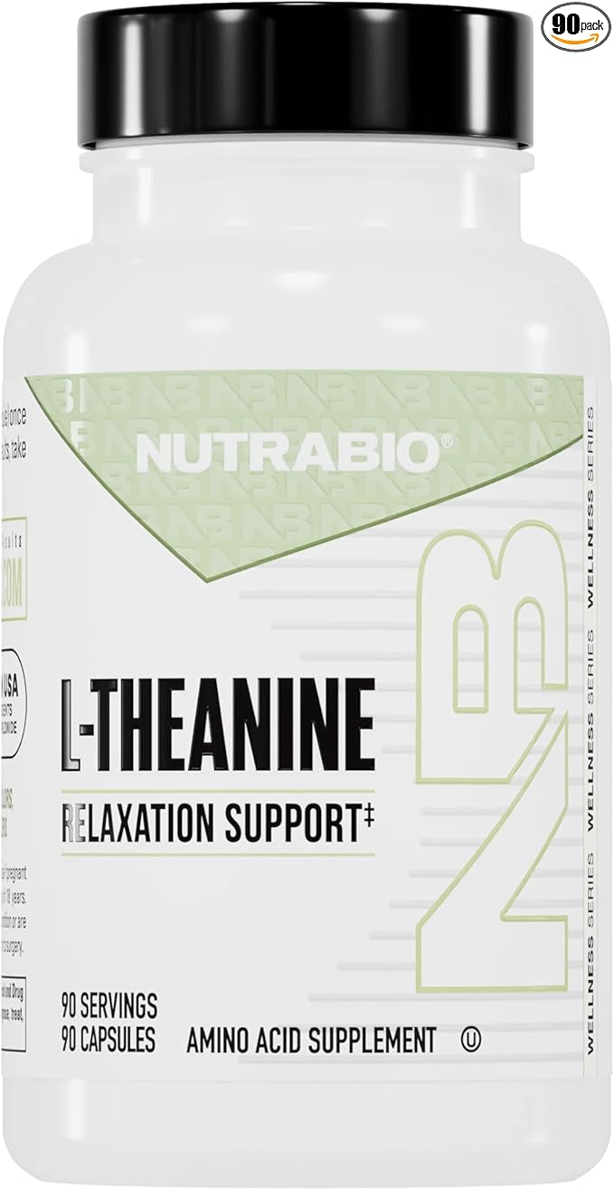 NutraBio L-Theanine Supplement 200mg - May Help Promote and Support Relaxation 90 Capsules