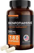 Benfotiamine 300mg - Benfotiamine b1-180 Capsules (3 Months Supply) - Vegan Non-GMO Gluten-Free