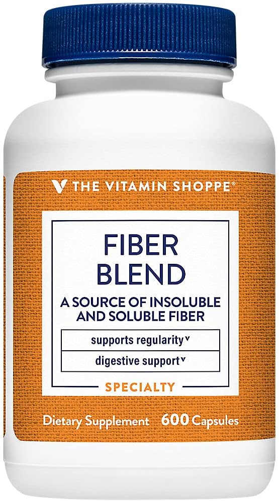 The Vitamin Shoppe Fiber Blend Natural Source Insoluble and (600 Capsules)