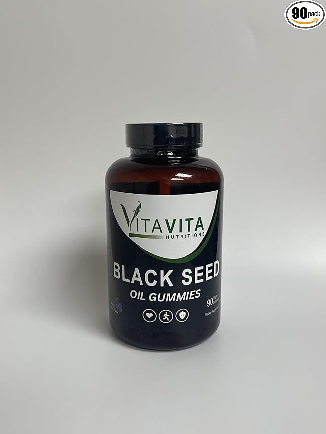 Black Seed Oil Gummies with Elderberry Extract Organic 90 Count Daily Supplement for Adults and Children 4+