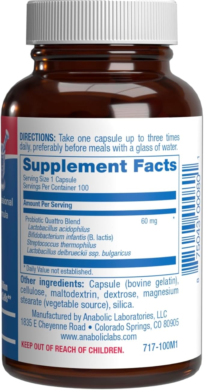 Advanced Digestive Probiotics for Women &amp Men - 4 in 1 Quadbiotic for Women &amp Men with Lactobacillus and Bifidobacterium Probiotics for Digestive Health Bloating and Constipation - 100 Serving