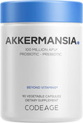 Codeage Akkermansia Muciniphila Probiotic Supplement - 3-Month Supply of Akkermansia &amp Chicory Inulin - Daily Synbiotic Probiotic Chicory Root - 100 Million AFUs - Gluten-Free - 90 Capsules