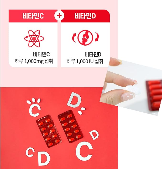 Individually Packaged Vitamin C+D for Korea Vitamin K.O.R.E.A.E.U.N.D.A.N Vitamin C 1000mg (60 Days Supply / 120 Tablets 72g)