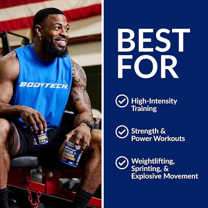 BodyTech Creatine Monohydrate Powder Unflavored Micronized Creatine Formula for Men and Women 5g per Serving Pre Workout &amp Post Workout Supplement Gluten Free Sugar Free 18 Oz 102 Servings