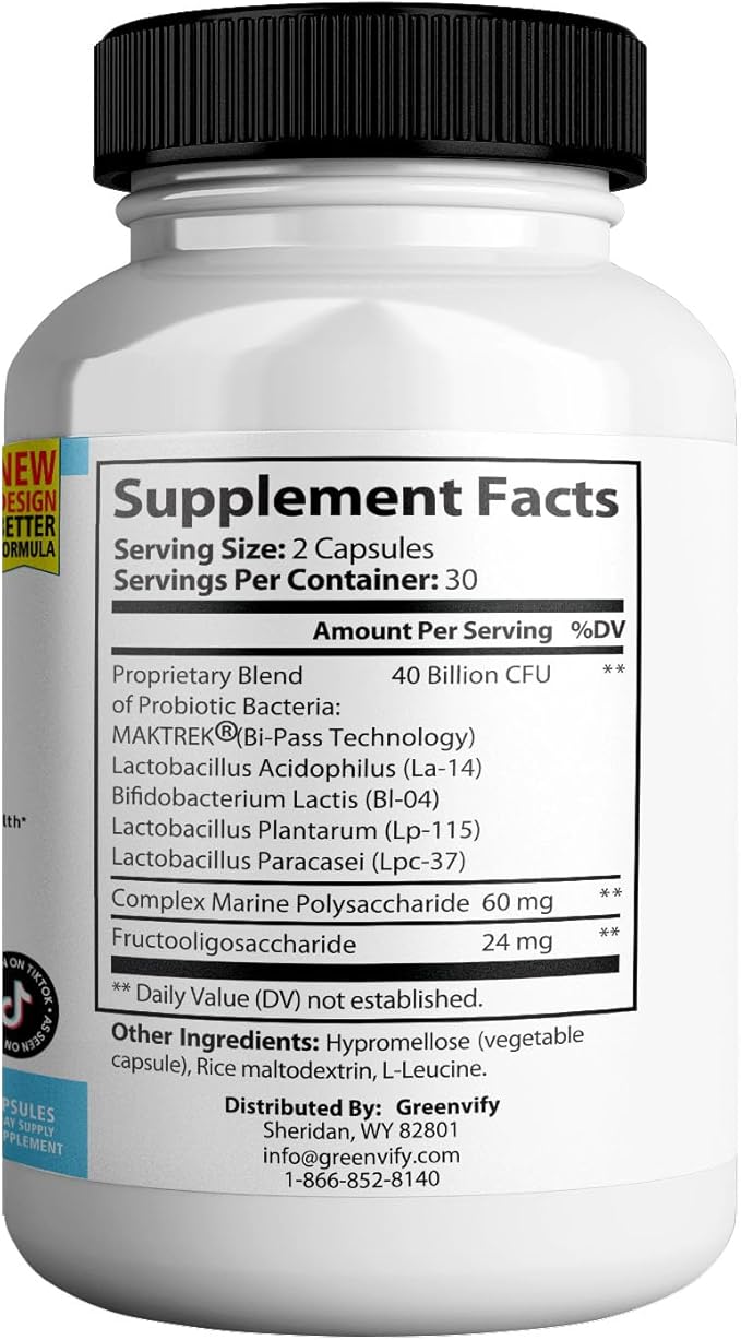 DentimPure Max Extra Strength Probiotic Supplement with 40 Billion CFU – Supports Teeth Gums Ear Nose Throat &amp Digestive Health – 60 Capsules (2)
