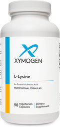 XYMOGEN L-Lysine 1000mg Capsules - Amino Acid Supplement to Support Synthesis of Collagen Provides Balance to a High Intake of Arginine (90 Capsules)