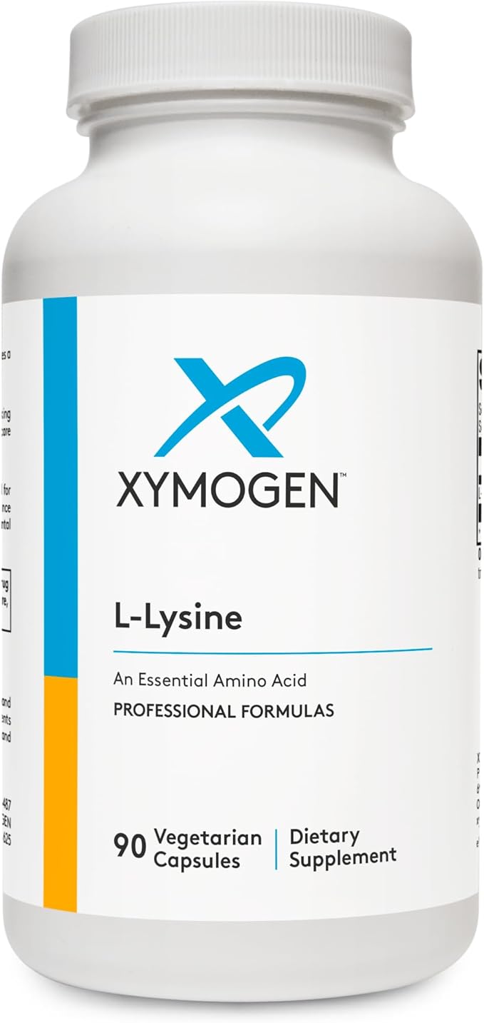 XYMOGEN L-Lysine 1000mg Capsules - Amino Acid Supplement to Support Synthesis of Collagen Provides Balance to a High Intake of Arginine (90 Capsules)