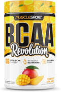 Musclesport BCAA Revolution Amino Acid Powder Supplement for Men &amp Women - Intra Workout Training Complex - Recovery Supplement (Mango Splash 30 Servings)