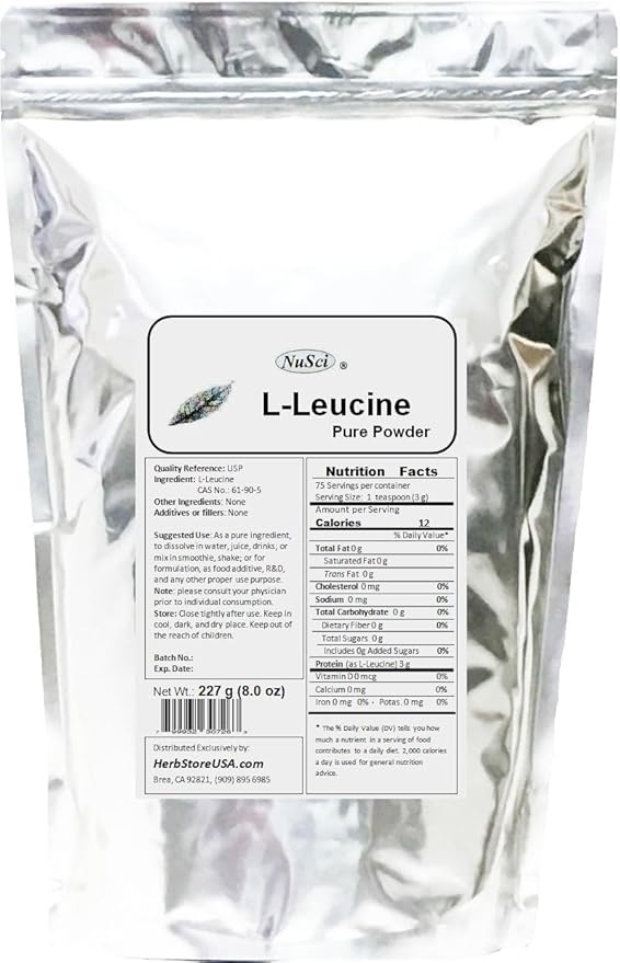 L-Leucine Pure Powder Leucine BCAA (1000 Grams (2.2 lb))