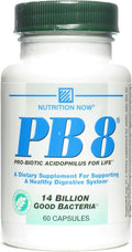Nutrition Now PB8 Pro-Biotic Vegetarian Acidophilus - 60 capsules per pack - 3 packs per case.3