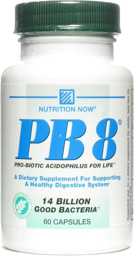 Nutrition Now PB8 Pro-Biotic Vegetarian Acidophilus - 60 capsules per pack - 3 packs per case.3