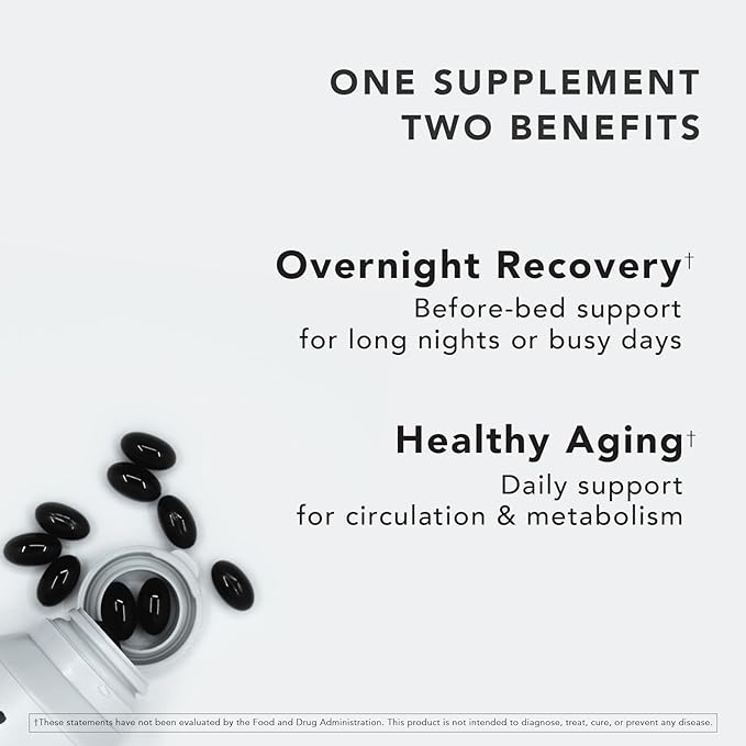 Japanese Longevity Supplement | Black Vinegar (Kurozu) &amp Okinawa Fermented Rice Extract (Moromisu) | Supports Energy Healthy Aging &amp Overnight Recovery | 10 Servings (60 Softgels) | Trial Siz