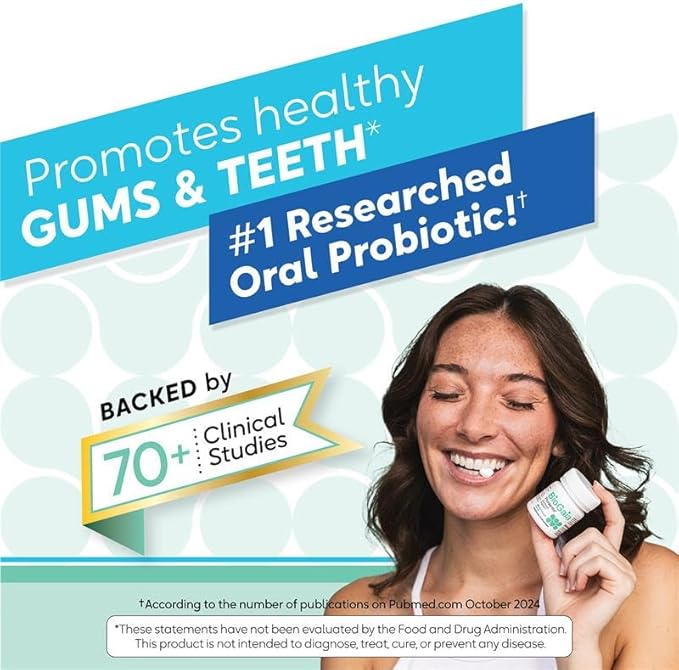 BioGaia Prodentis | Dental Probiotic Lozenges | Promotes Healthy Gums &amp Teeth | Defends Against Dental Problems | Replenishes Oral Microbiome | Improves Oral Health | Mint Flavor | Pack of 5