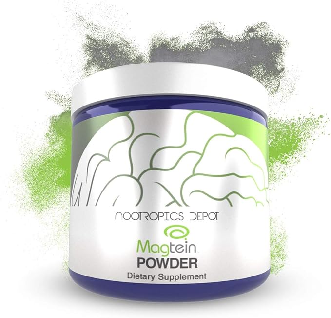 Nootropics Depot Magtein Magnesium L-Threonate Powder | 60 Grams | Mineral Supplement | Natural | Supports Mitochondrial Function Cognitive Function | Promotes Heart and Cardiosvascular Health
