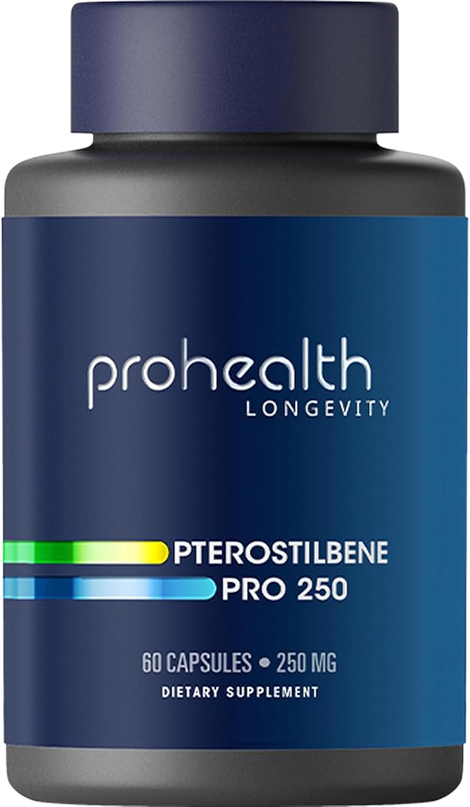 Pterostilbene Supplement (250mg 60 Capsules) | Clinically Proven Third-Party Tested Antioxidant for Heart &amp Brain Health | Activates Longevity Genes