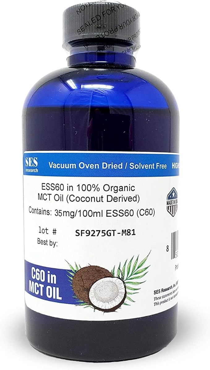 SES Research Combo of C60 Super Antioxidant Olive Oil and 100% Organic Coconut Derived MCT Oil - 150ml