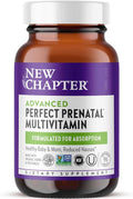 New Chapter Advanced Perfect Prenatal Vitamins 96ct Made with Organic Non-GMO Ingredients for Healthy Baby &amp Mom - Folate (Methylfolate) Whole-Food Fermented Iron Vitamin D3 + Ginger