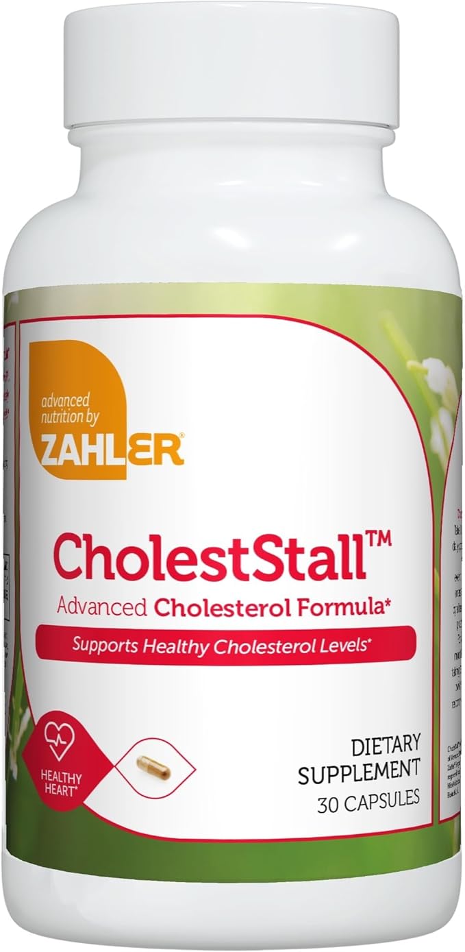 Zahler CholestStall Cholesterol Support Supplement Helps Maintain LDL Certified Kosher 30 Capsules