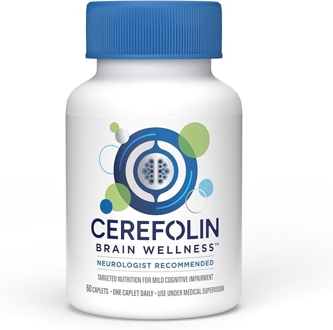 Cerefolin Brain Wellness Targeted Nutrition for Cognitive Support Improves Memory Focus &amp Concentration L-Methylfolate NAC B12 Neurologist Recommended (60 Count)