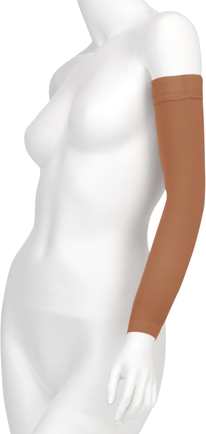 Juzo Soft 2001 Compression Armsleeve with Silicone Top Band 20-30 mmHg Regular 3 (III) Cinnamon