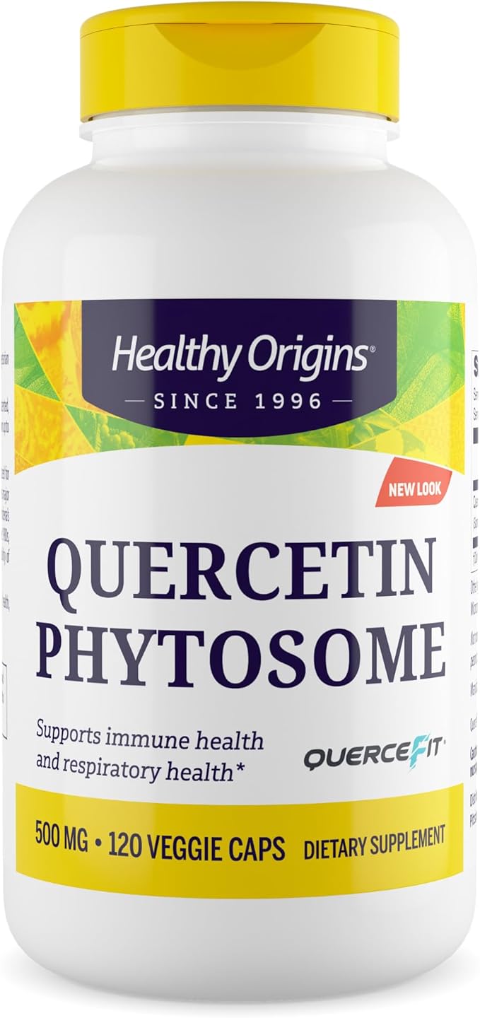 Healthy Origins Quercetin Phytosome 500 mg (Quercefit High Bioavailability Immune Support Respiratory Support Vegan Non-GMO Gluten Free) 120 Veggie Caps